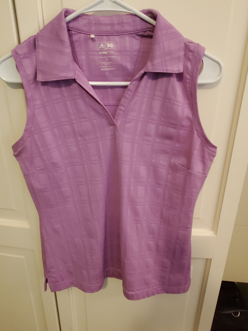 adidas Lavender Sleeveless Collared Tank Top, Size S